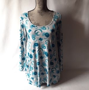 Komil women's blue/gray long-sleeve top size S